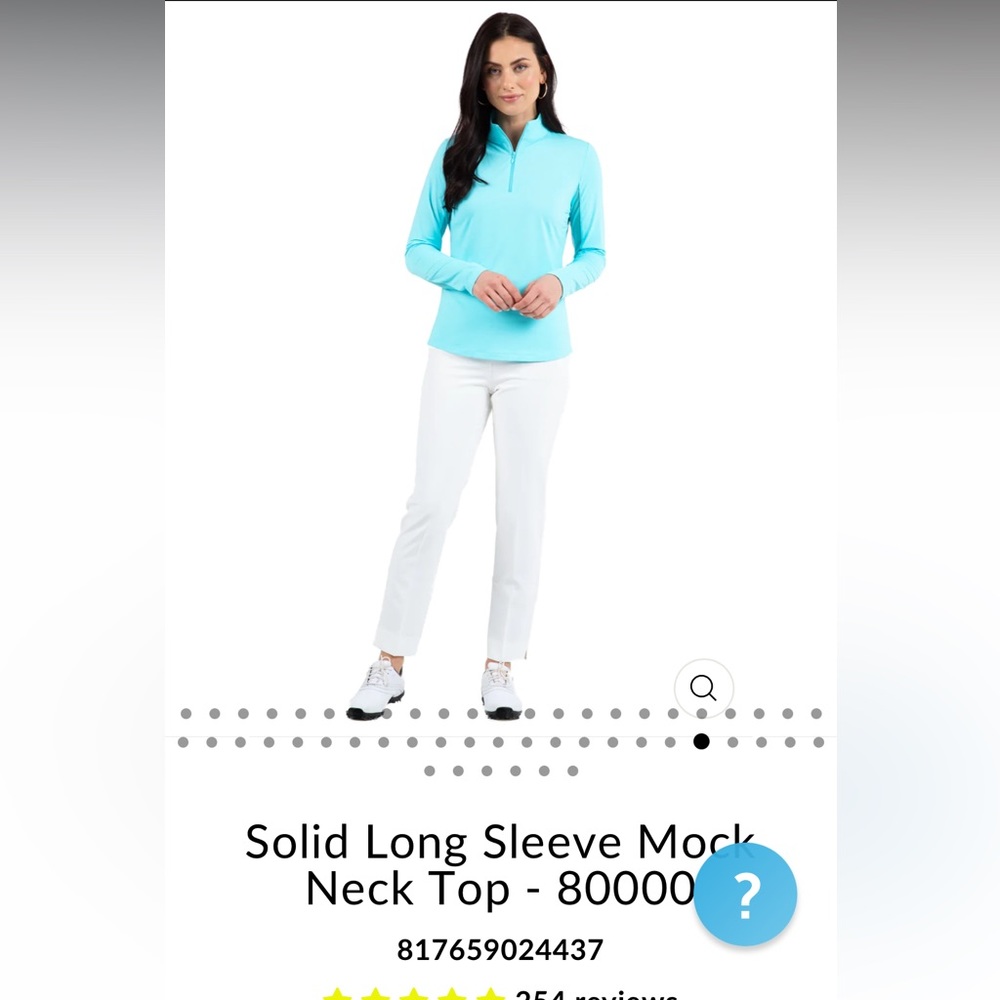 NWT IBKul golf long sleeve mock neck top. Size medium, sea foam color